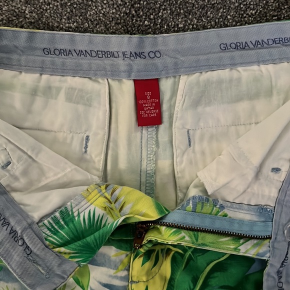 RARE Vintage GLORIA VANDERBILT High-Waisted Shorts Tropical Print - Womens 8 - Picture 3 of 8